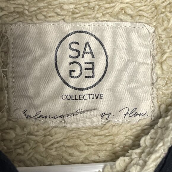 Sage Collective Jacket Womens Small Purple Plaid Fleece Sherpa Lined - Picture 4 of 6